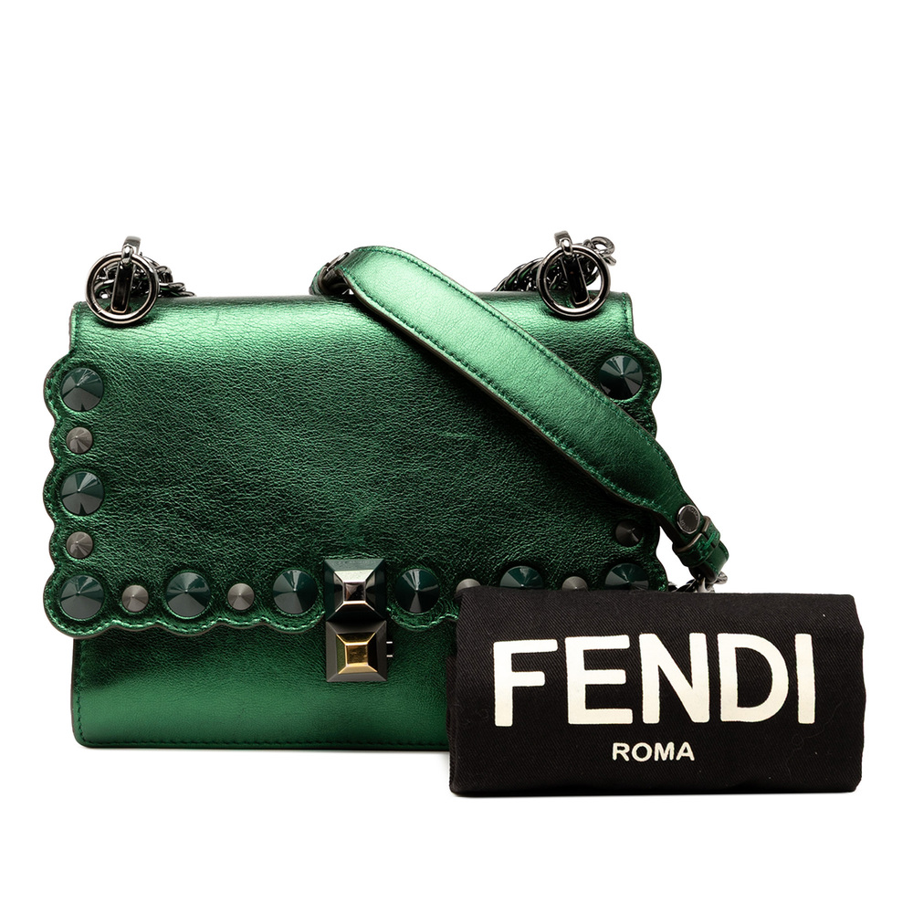 Pre-Loved Fendi Small Leather Scalloped Kan I Crossbody - Picture 8 of 8